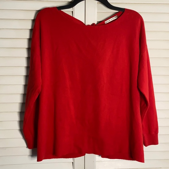 Alice + Olivia Red Tie Back Knitted Top - Picture 6 of 10